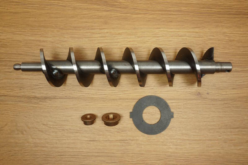Förderschnecke mit Bronzelagern und Zentrierplatte