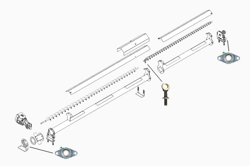 Lager-Set Raumentnahmeschnecke LS121-RS Zeichnung
