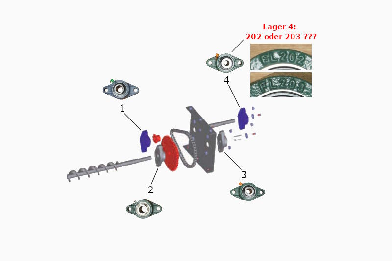 Lager Set Pelletbrenner Zeichnung