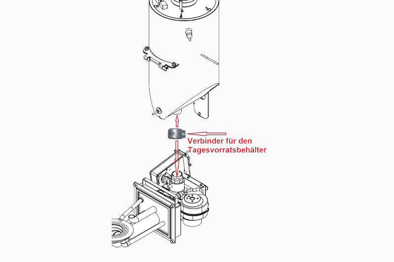 Verbinder Tagesvorratsbehälter Zeichnung
