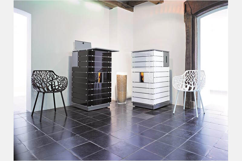 wodtke ivo.tec Pelletofen schwarz und weiß