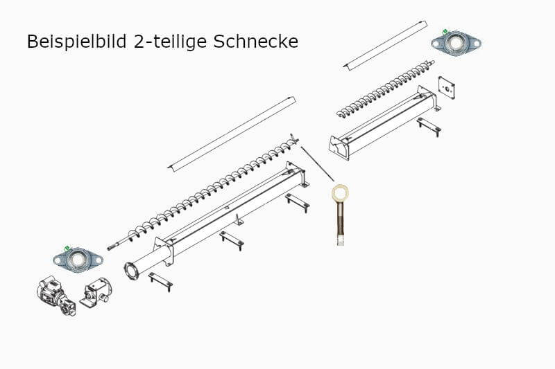 Lager-Set Raumentnahmeschnecke kastenförmig LS310-RS-1 Zeichnung